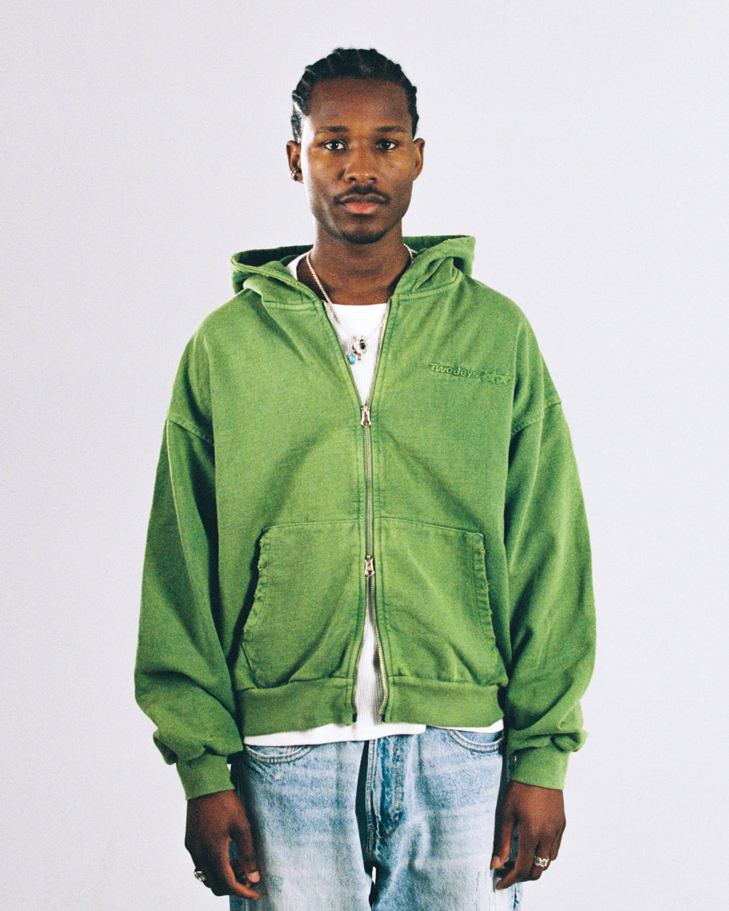 Icon Washed Green Zipper