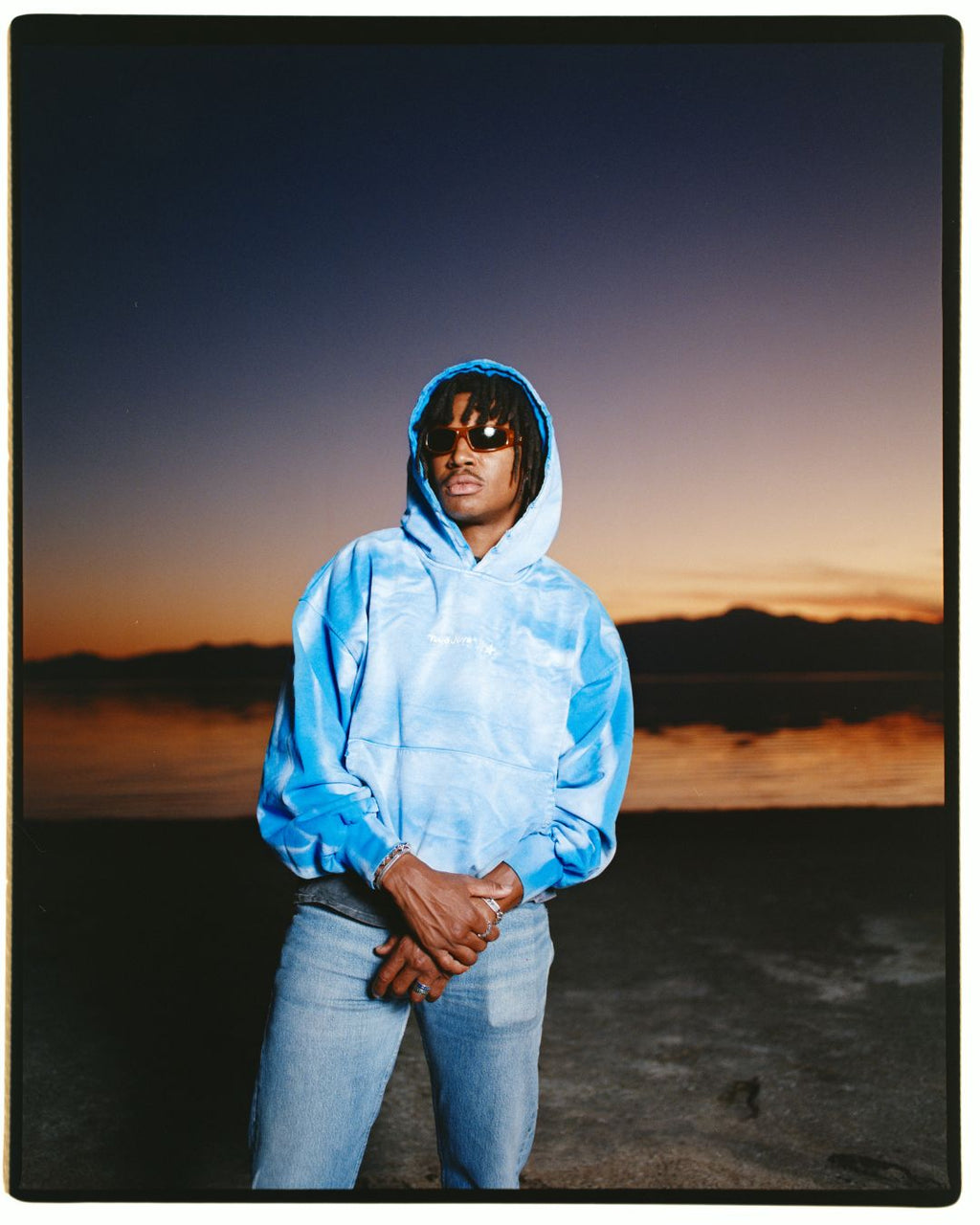 Sun Faded Blue Icon Hoodie