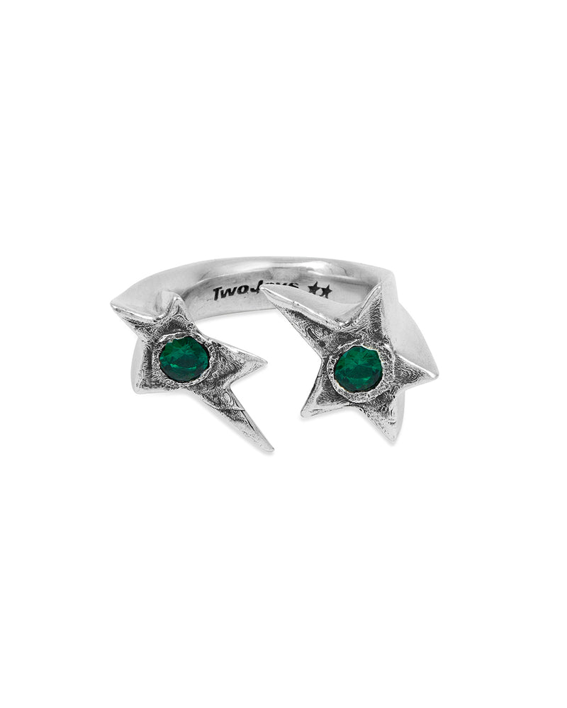 Green Two Stone Ring